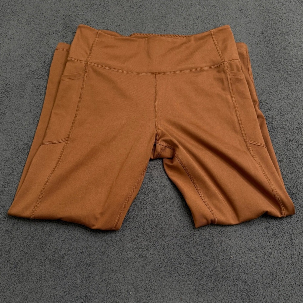 Victoria secret Leggings L Brown Good Activewear Pockets Short Length High Rise